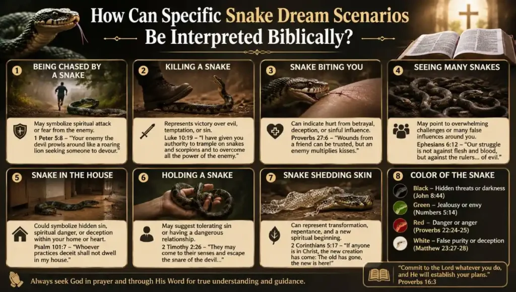 How Can Specific Snake Dream Scenarios Be Interpreted Biblically?