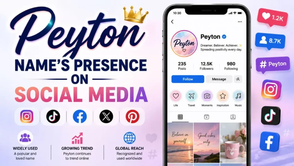 Peyton Name's Presence On Social Media