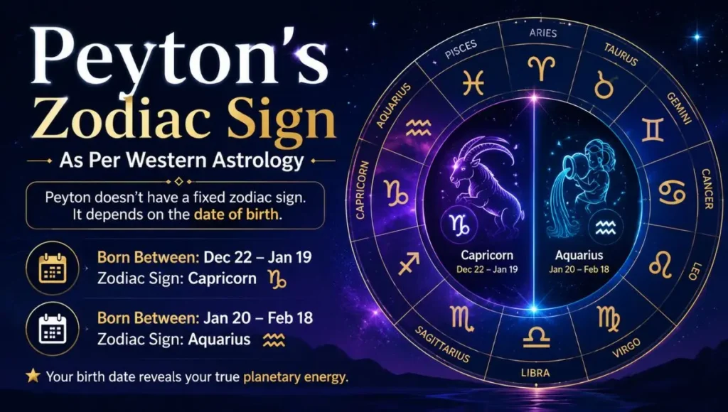 Peyton's Zodiac Sign As Per Western Astrology