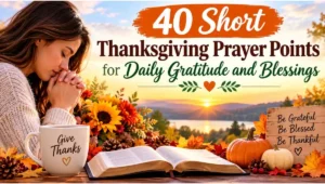 40 Short Thanksgiving Prayer Points for Daily Gratitude and Blessings
