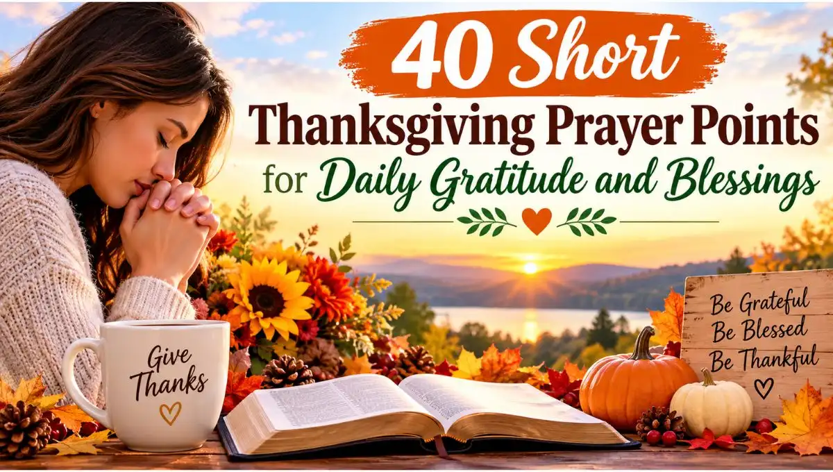 40 Short Thanksgiving Prayer Points for Daily Gratitude and Blessings